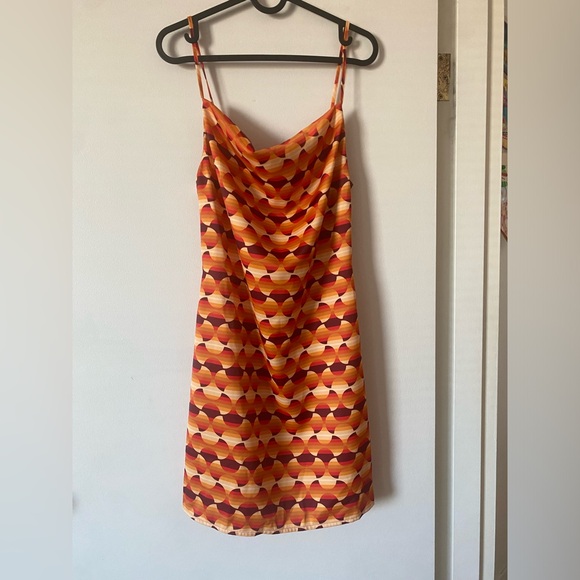 Urban Outfitters Orange and Red Patterned Mini Dress - Picture 2 of 6
